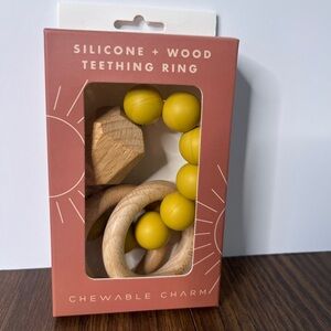 Chewable Charm Silicone + Wood Teething Ring - New in Box